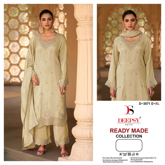 Deepsy Suit D-3571 Viscose Tissue Silk Embroidered Salwar Suit Set