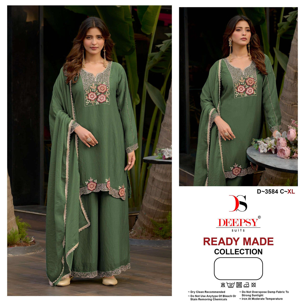 DEEPSY SUIT D-3584 Moss Silk Salwar Suit