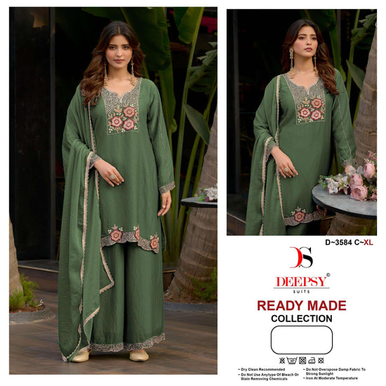 DEEPSY SUIT D-3584 Moss Silk Salwar Suit