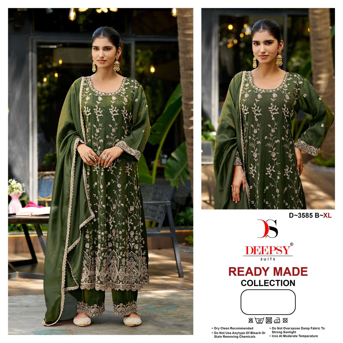 DEEPSY SUIT D-3585 Viscose Tissue Silk Embroidered Stitched Salwar Suit