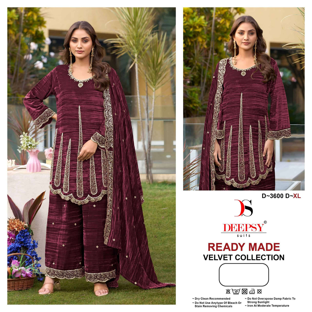 Deepsy Suit D-3600 Crush Velvet Stitched Suit