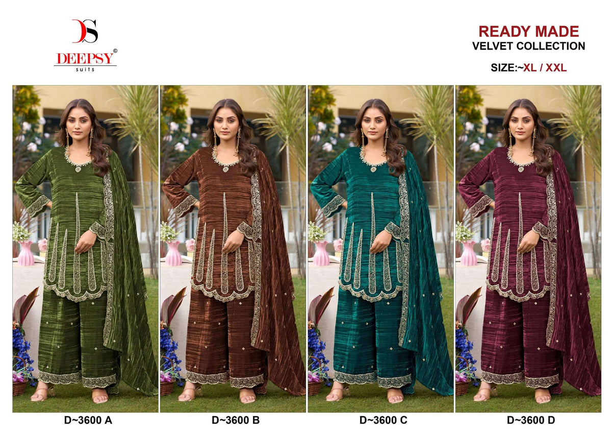 Deepsy Suit D-3600 Crush Velvet Stitched Suit