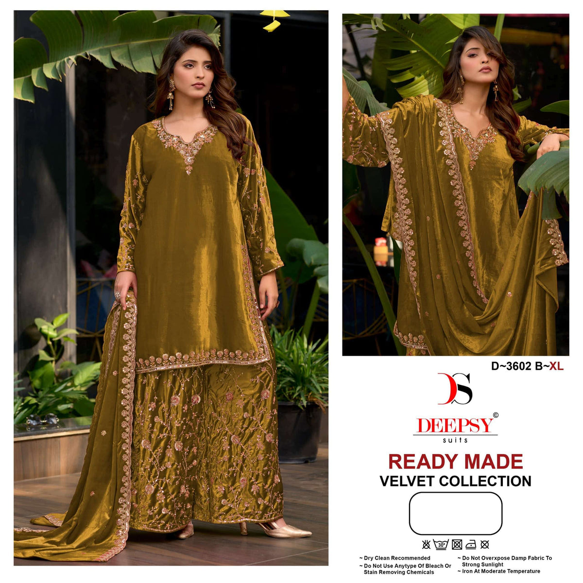 DEEPSY SUIT D-3602 Velvet Embroidered Pakistani Salwar Suit