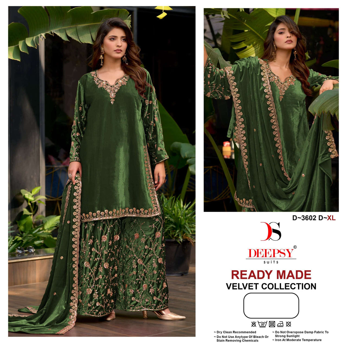 DEEPSY SUIT D-3602 Velvet Embroidered Pakistani Salwar Suit