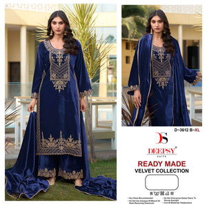 Deepsy Suit D-3612 Velvet Embroidered Ready to Wear Salwar Suit