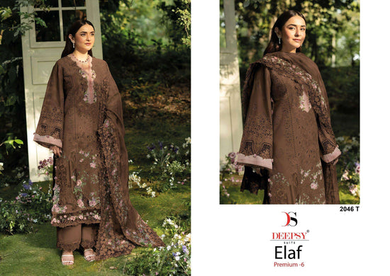 DEEPSY SUIT ELAF 2046 Cotton Embroidery Pakistani Suit Set