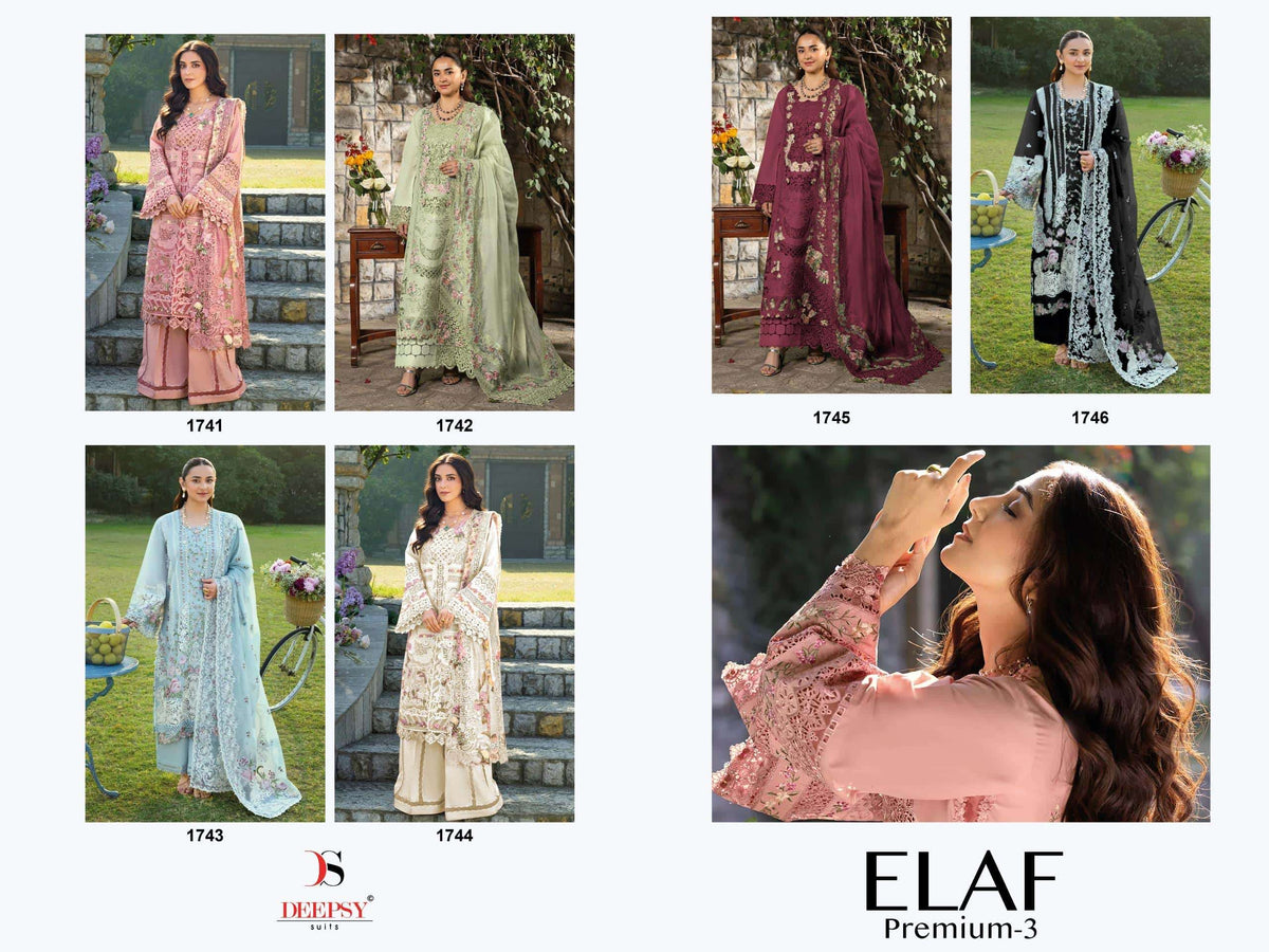 Deepsy Suit Elaf Premium Vol - 3 Pakistani Suit Wholesale Catalogue - Amrah Wholesale