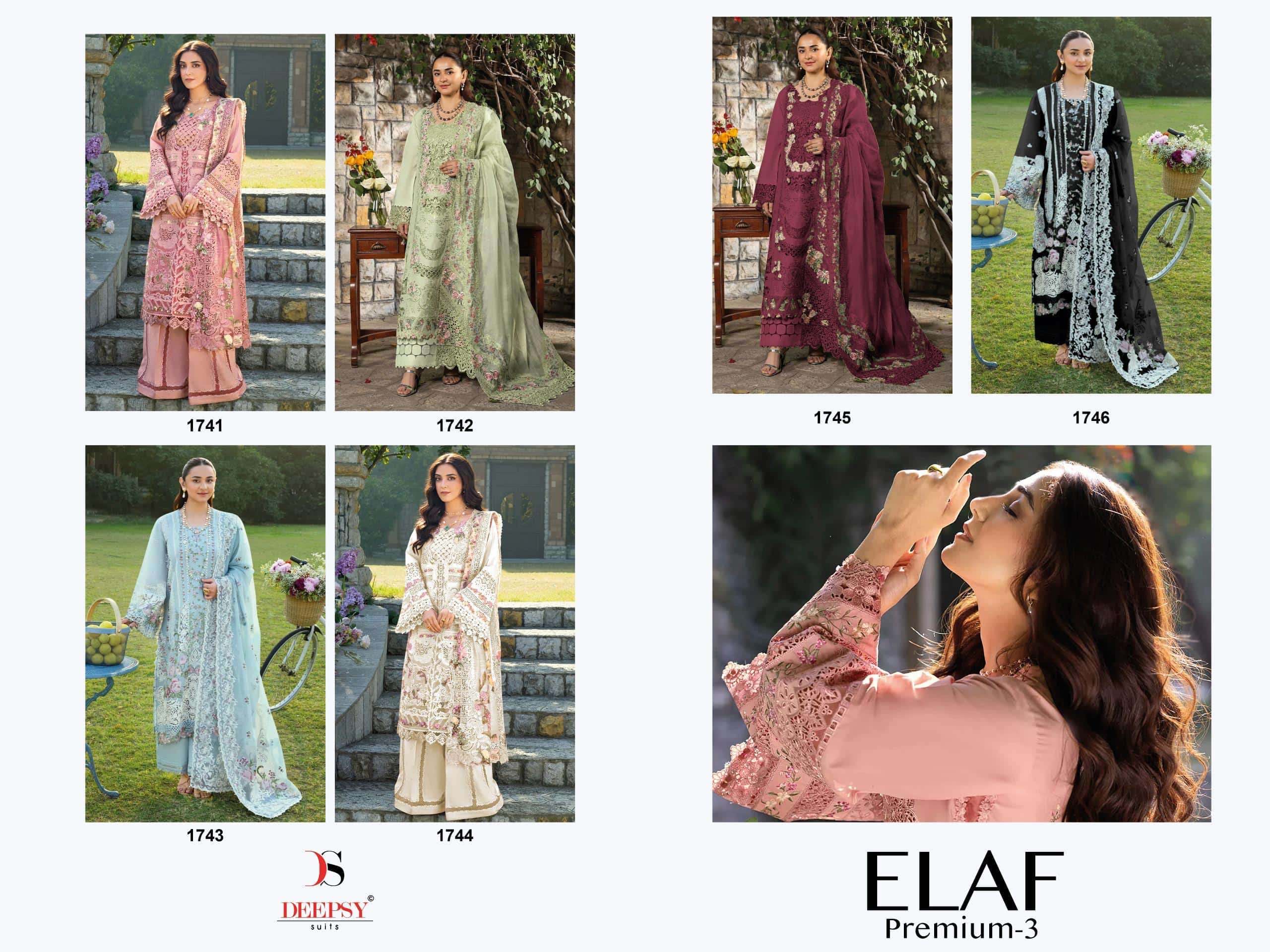 Deepsy Suit Elaf Premium Vol - 3 Pakistani Suit Wholesale Catalogue - Amrah Wholesale
