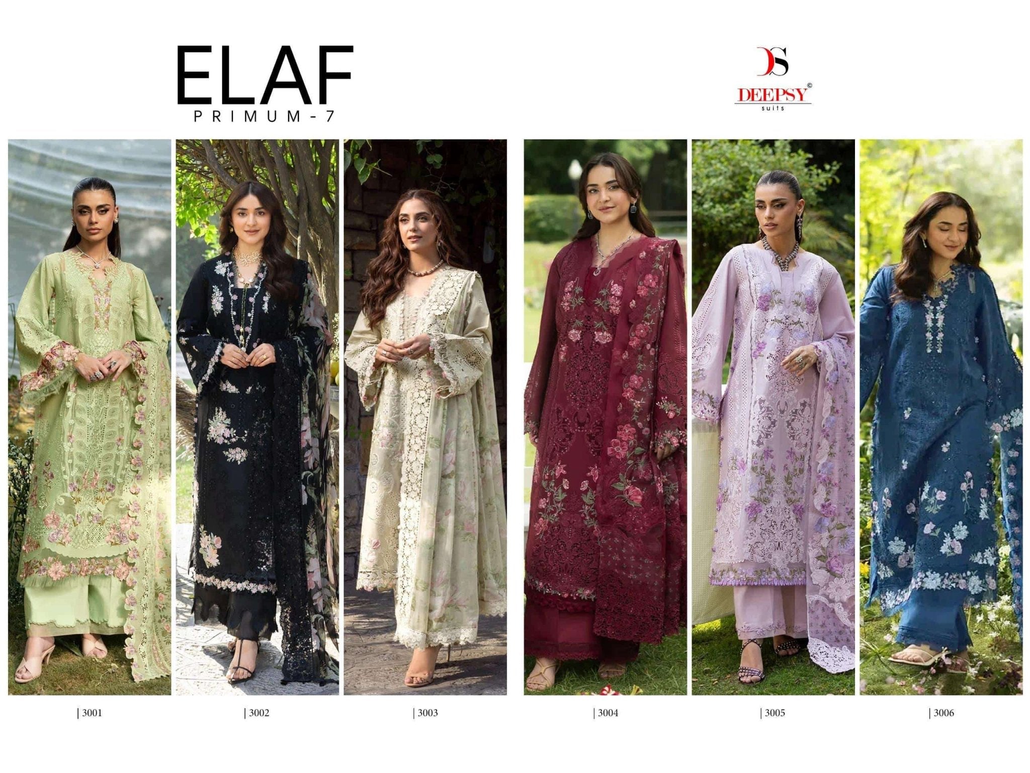 DEEPSY SUIT ELAF PREMIUM VOL-7 Cotton Embroidery Pakistani Suit Set - Amrah Wholesale