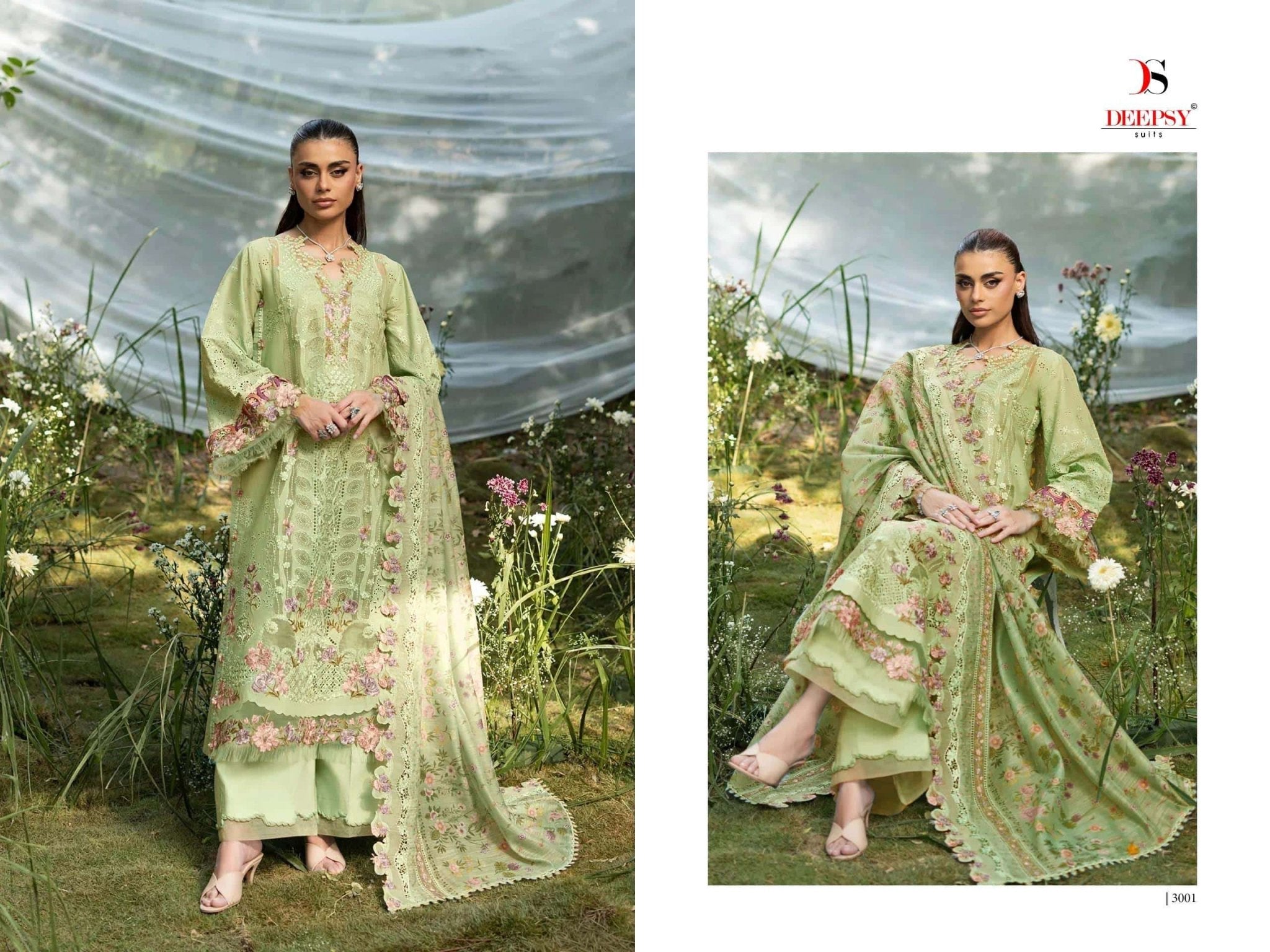 DEEPSY SUIT ELAF PREMIUM VOL-7 Cotton Embroidery Pakistani Suit Set - Amrah Wholesale
