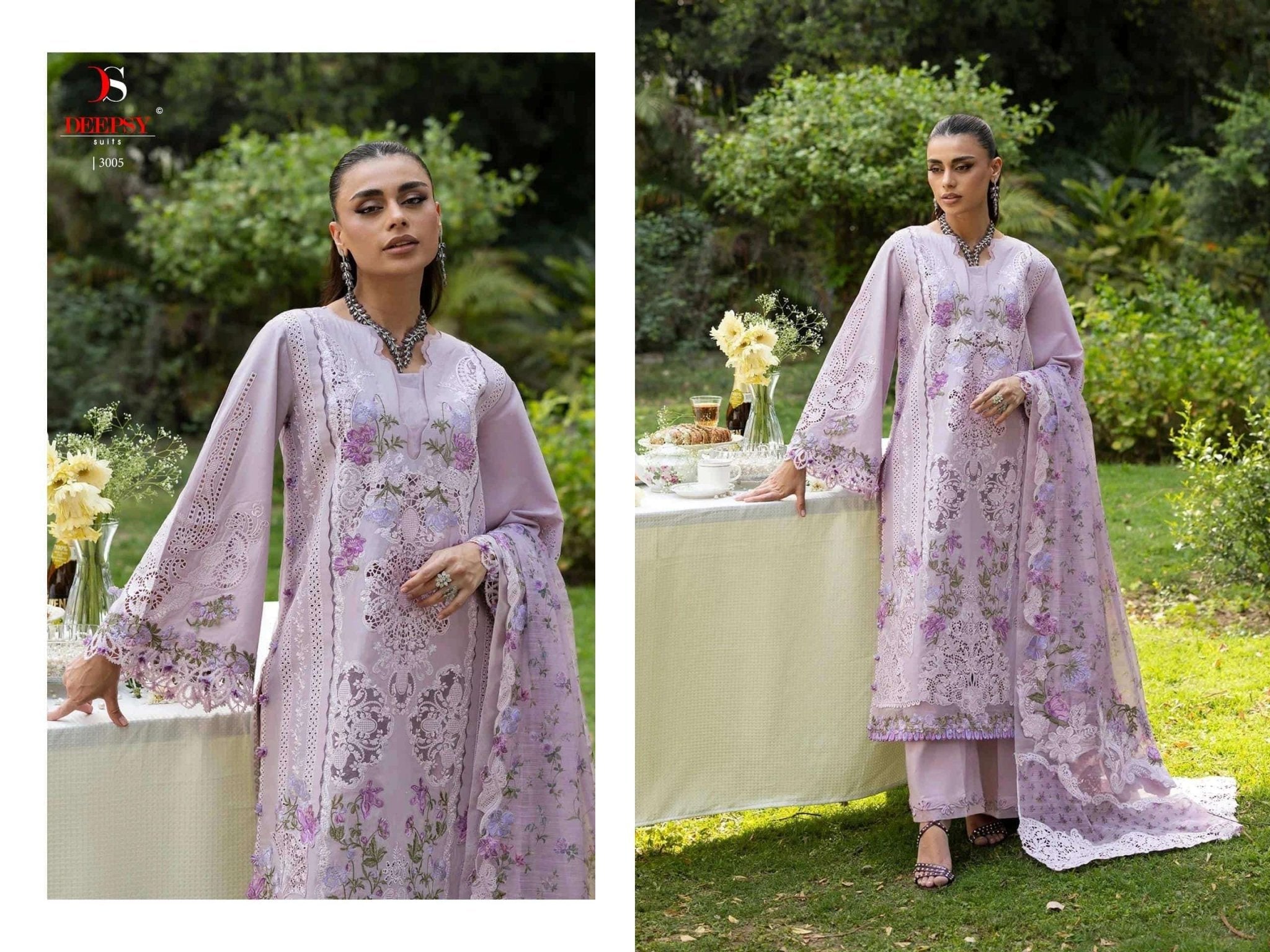 DEEPSY SUIT ELAF PREMIUM VOL-7 Cotton Embroidery Pakistani Suit Set - Amrah Wholesale