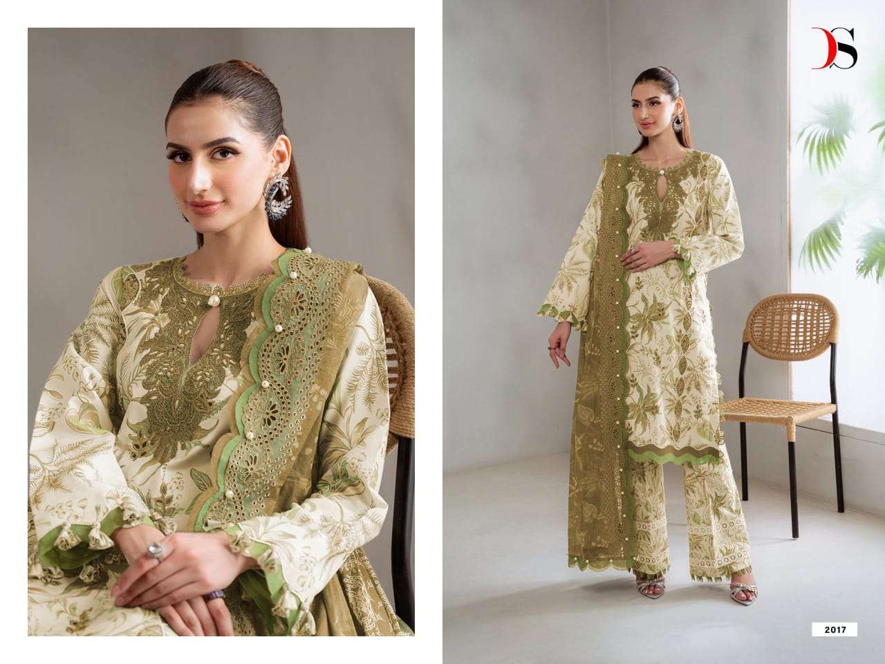 DEEPSY SUIT JADE BAGH Cotton Embroidered Pakistani Suit