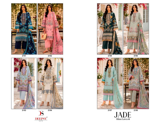 DEEPSY SUIT JADE BLISS LAWN VOL-6 Premium Cotton Pakistani Suit - Amrah Wholesale