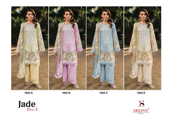 DEEPSY SUIT JADE ELARA VOL - 3 Cotton Embroidery Pakistani Suit - Amrah Wholesale