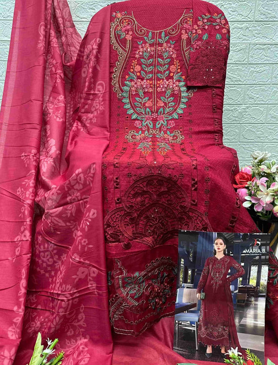 DEEPSY SUIT Maria B Premium Vol-6 Cotton Embroidered Pakistani Suit - Amrah Wholesale