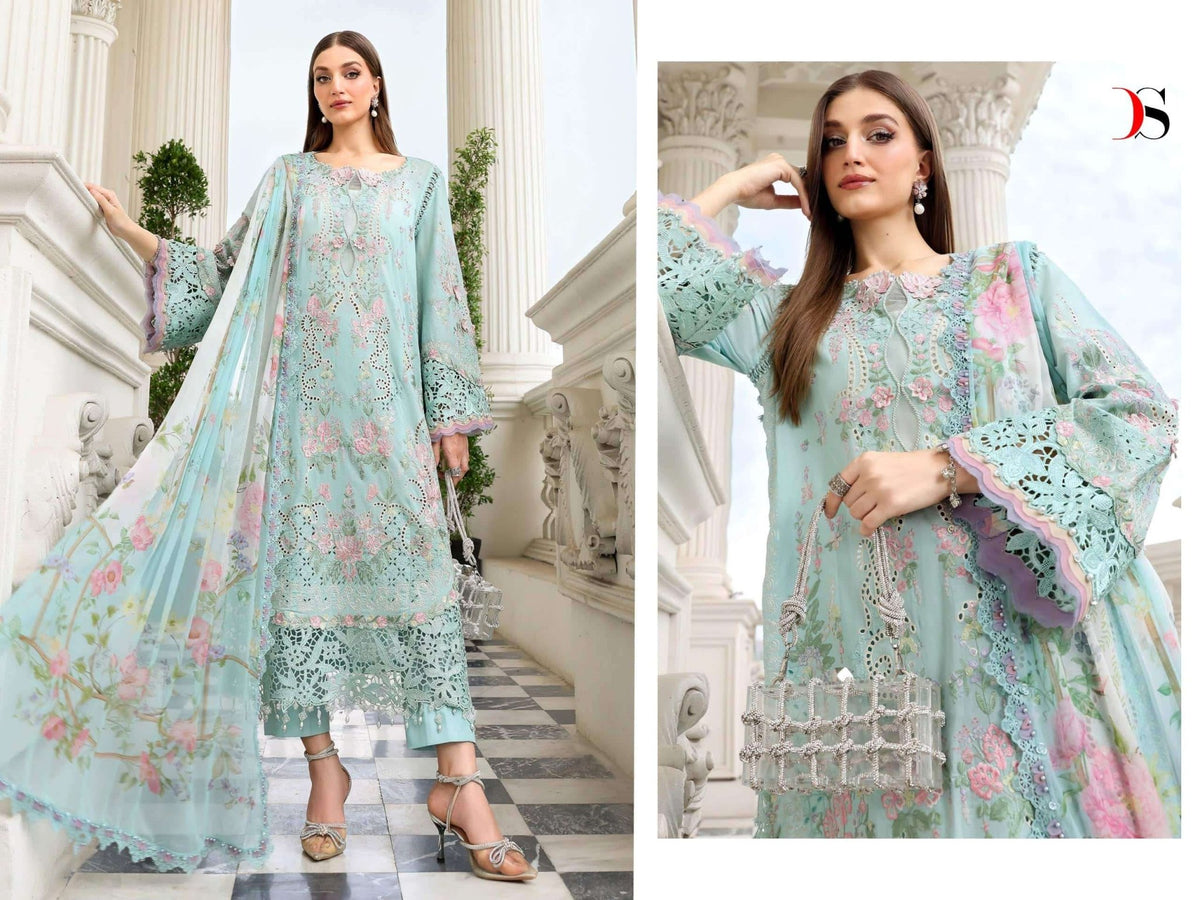 DEEPSY SUIT Maria B Premium Vol-6 Cotton Embroidered Pakistani Suit - Amrah Wholesale