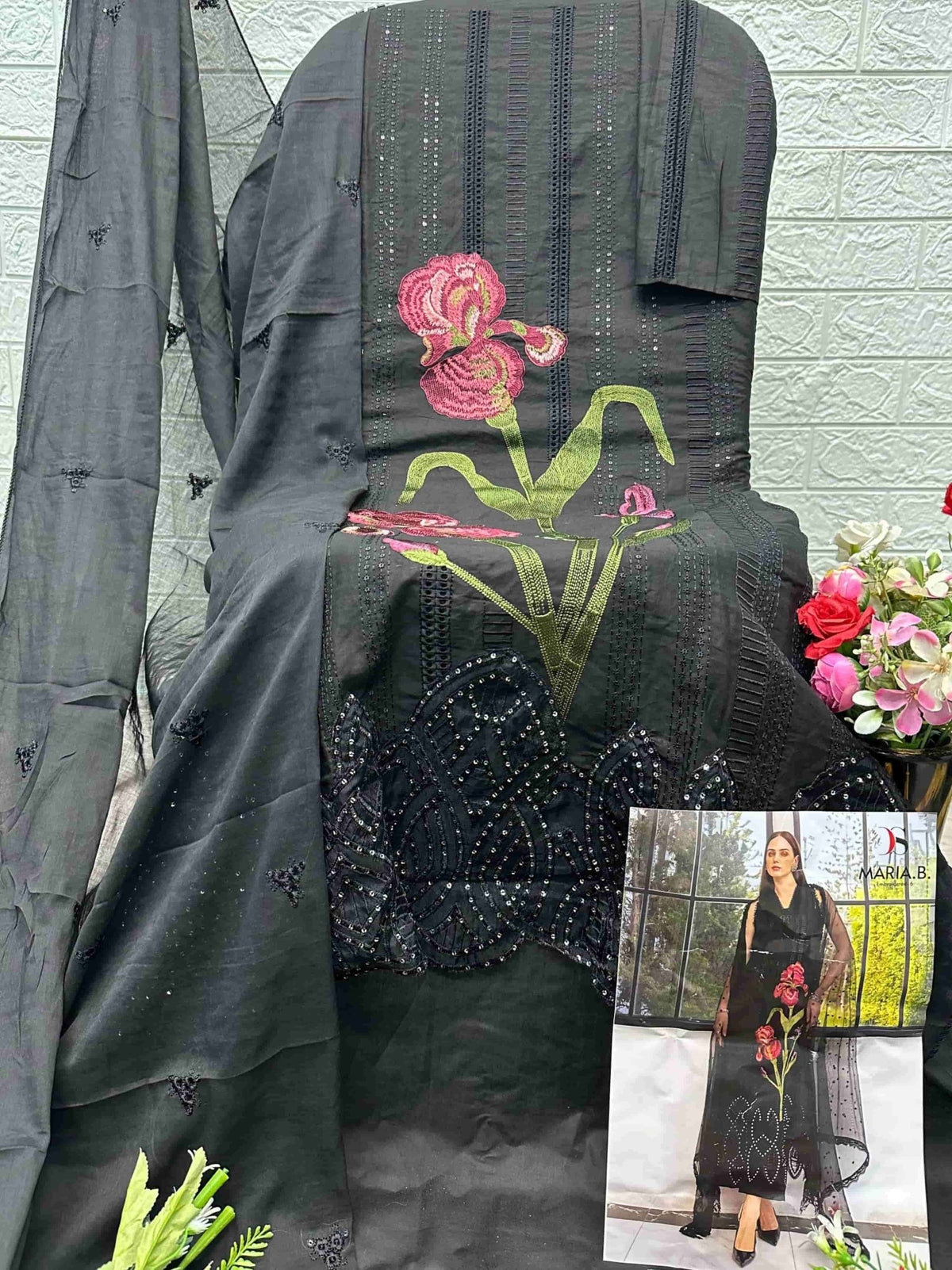 DEEPSY SUIT Maria B Premium Vol-6 Cotton Embroidered Pakistani Suit - Amrah Wholesale
