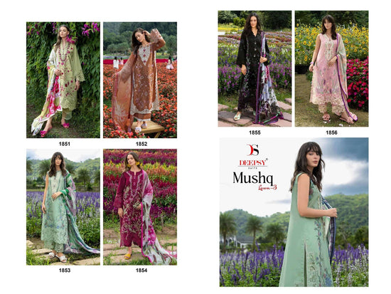 DEEPSY SUIT MUSHQ LAWN VOL - 03 Cotton Pakistani Suit - Amrah Wholesale