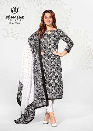 Deeptex Aaliza Black And White Vol - 3 Cotton Pakistani Suit - Amrah Wholesale
