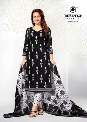 Deeptex Aaliza Black And White Vol - 3 Cotton Pakistani Suit - Amrah Wholesale