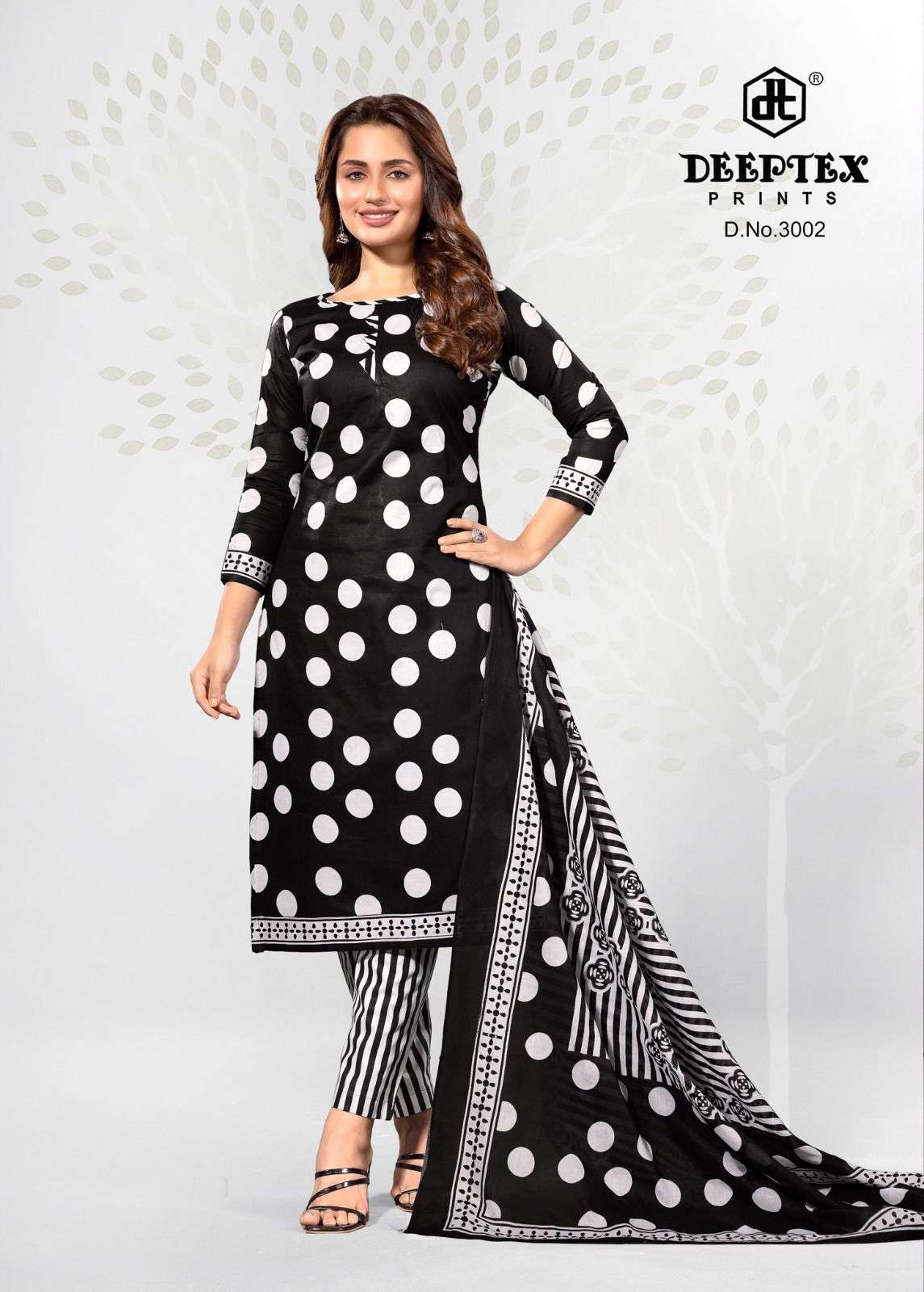 Deeptex Aaliza Black And White Vol - 3 Cotton Pakistani Suit - Amrah Wholesale
