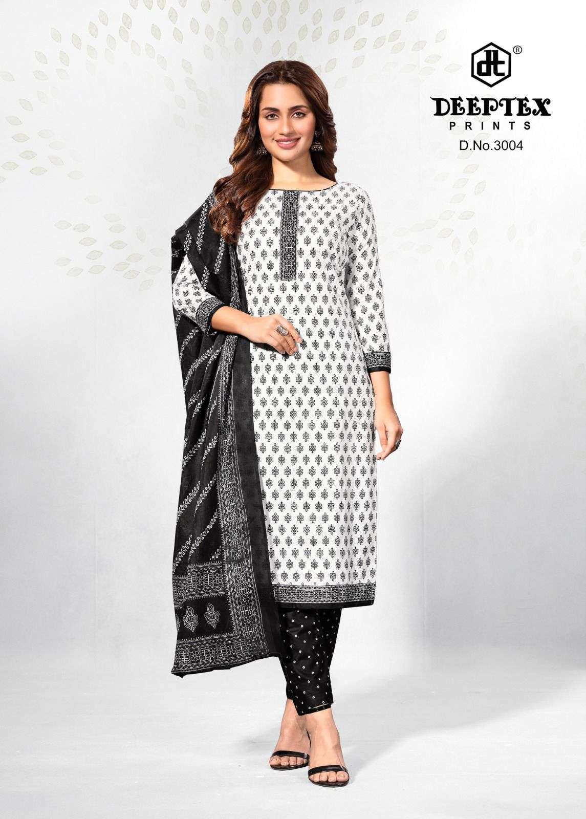 Deeptex Aaliza Black And White Vol - 3 Cotton Pakistani Suit - Amrah Wholesale