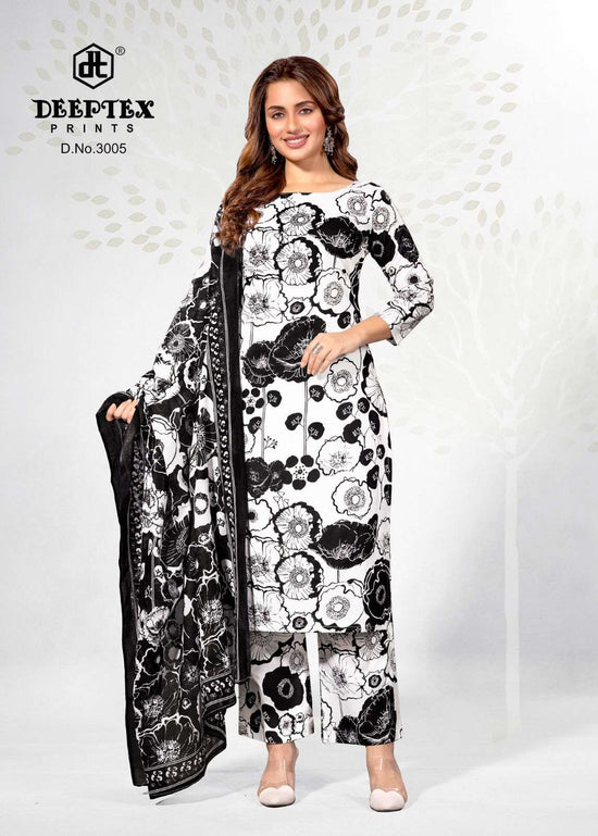 Deeptex Aaliza Black And White Vol - 3 Cotton Pakistani Suit - Amrah Wholesale