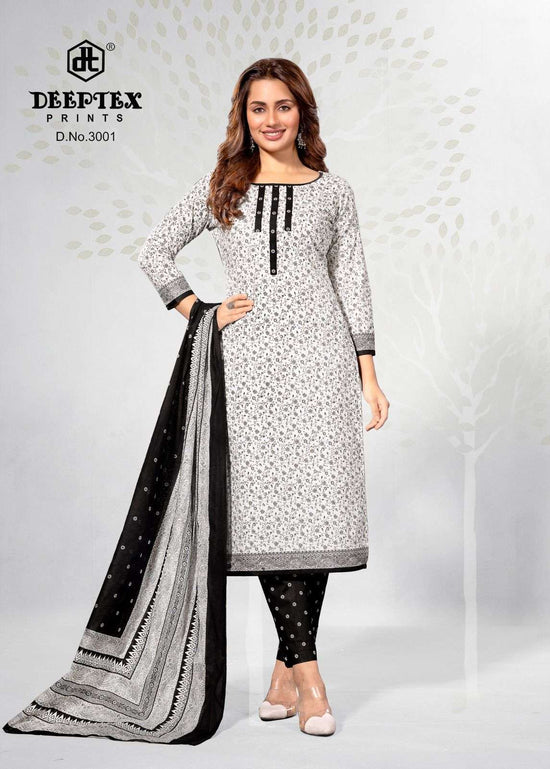 Deeptex Aaliza Black And White Vol - 3 Cotton Pakistani Suit - Amrah Wholesale