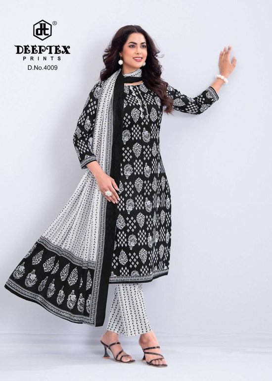 Deeptex Aaliza Black And White Vol 4 Pure Cotton Dress Material - Amrah Wholesale