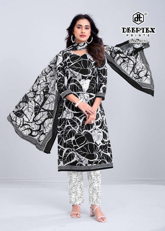 Deeptex Aaliza Black And White Vol 4 Pure Cotton Dress Material - Amrah Wholesale