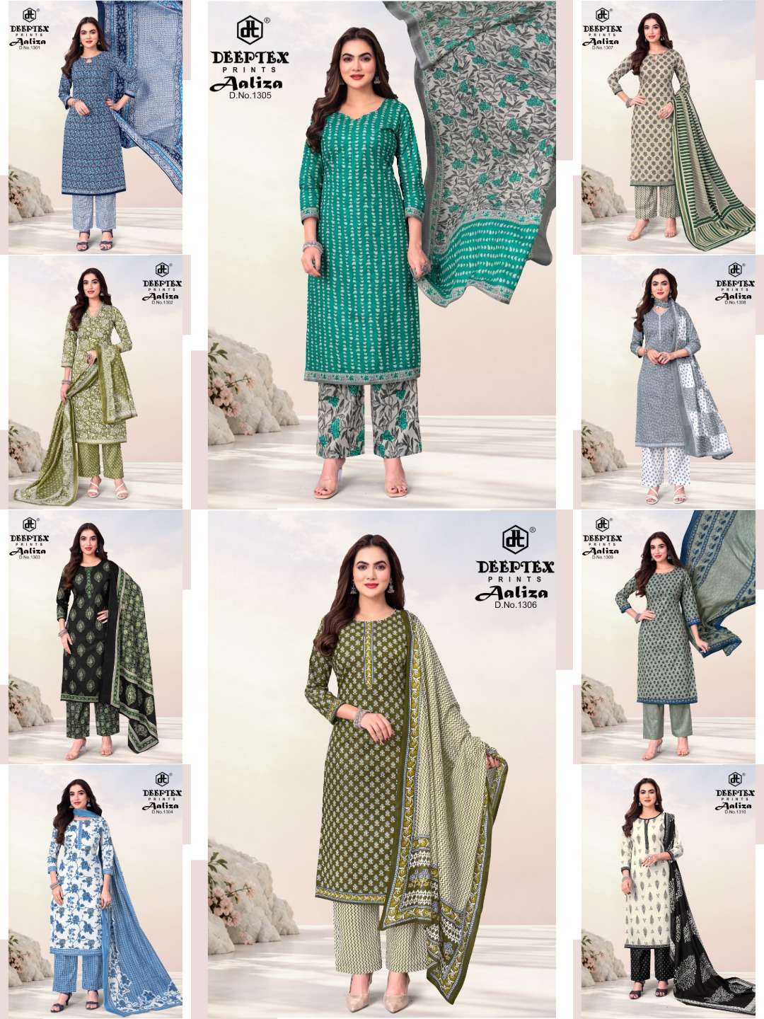 Deeptex Aaliza Vol-13 Cotton Printed Ready to Wear Salwar Suit Set