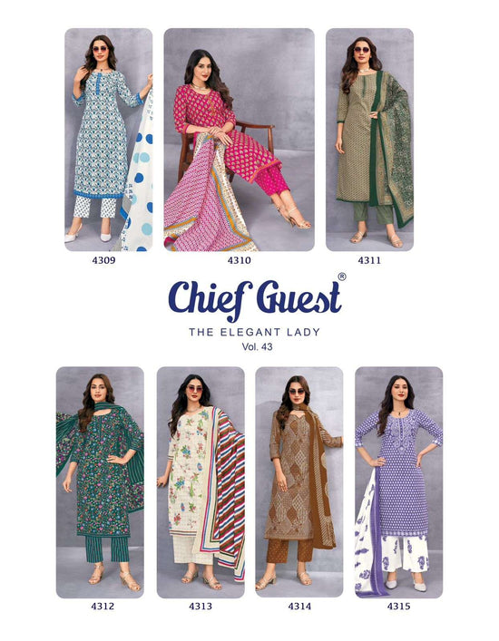 DEEPTEX CHIEF GUEST VOL - 43 Dress Material Wholesale Catalogue - Amrah Wholesale