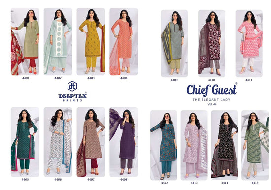 Deeptex Chief Guest Vol 44 Heavy Cotton Printed Dress Material