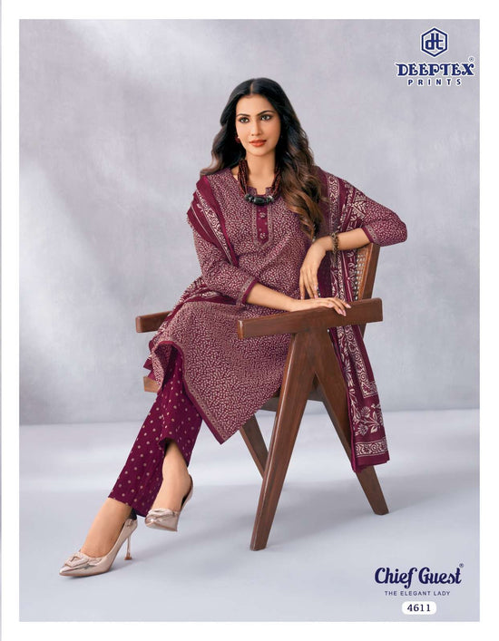 Deeptex Chief Guest Vol-46 Cotton Printed Unstitched Salwar Suits