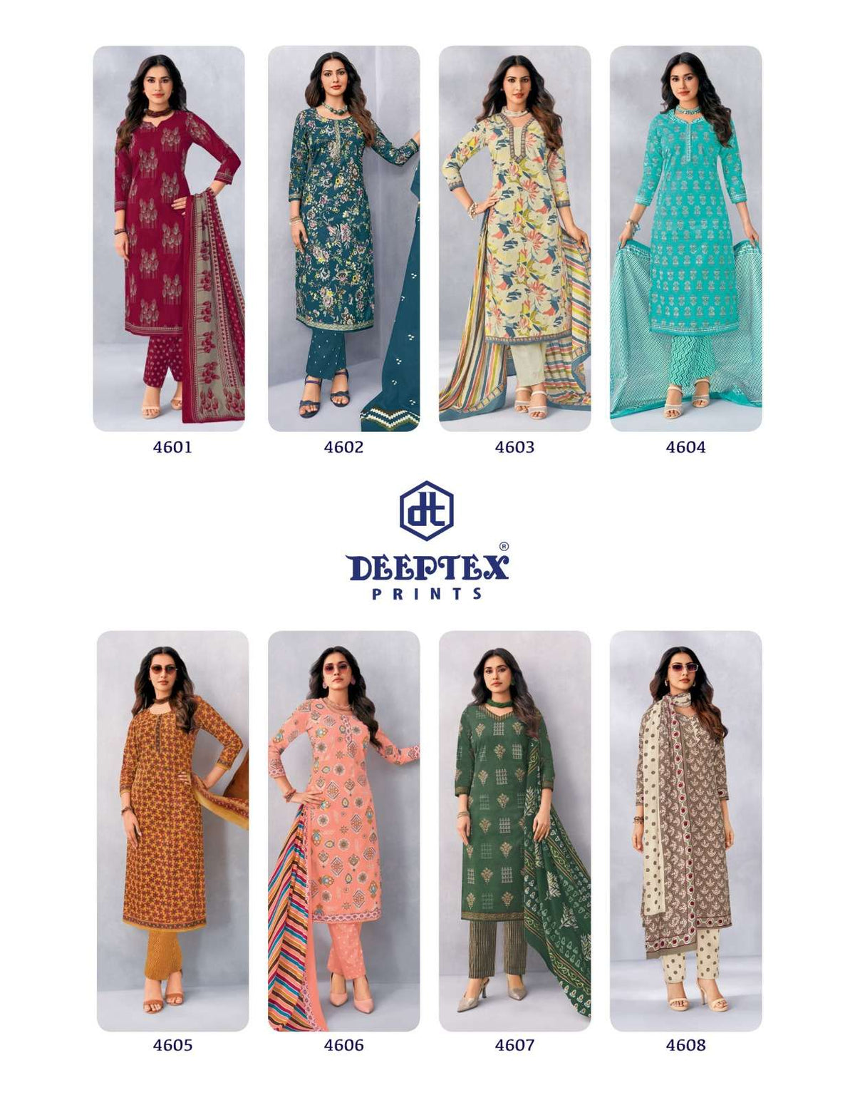 Deeptex Chief Guest Vol-46 Cotton Printed Unstitched Salwar Suits