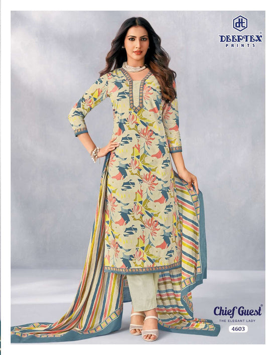 Deeptex Chief Guest Vol-46 Cotton Printed Unstitched Salwar Suits