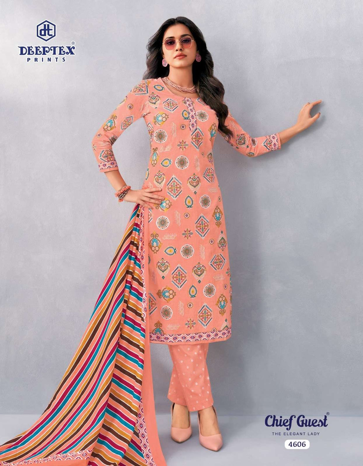 Deeptex Chief Guest Vol-46 Cotton Printed Unstitched Salwar Suits