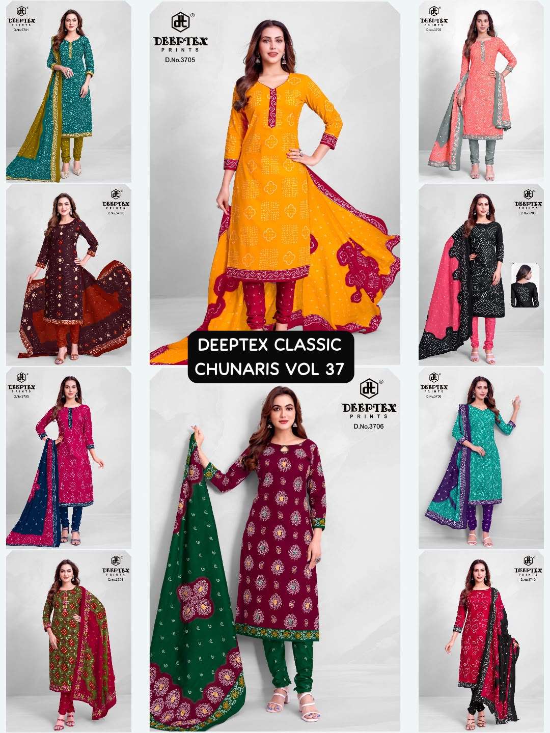 Deeptex Classic Chunaris Vol 37 Cotton Bandhani Dress Material - Amrah Wholesale