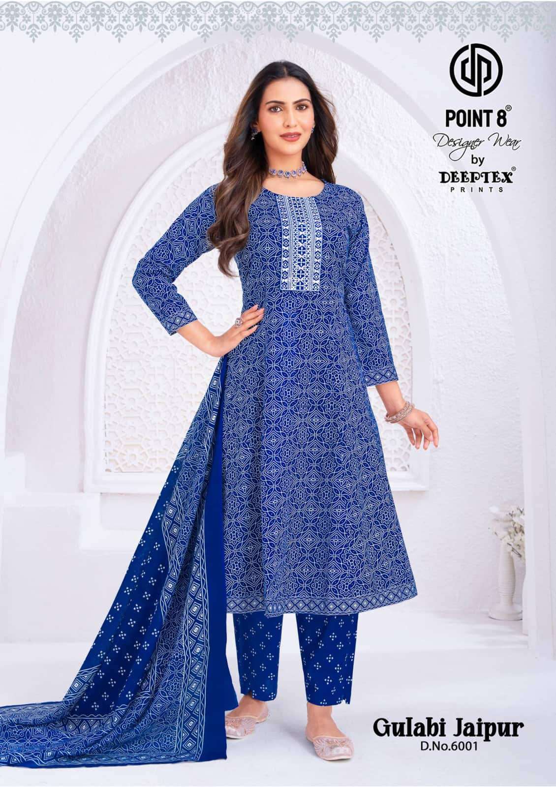 Deeptex Gulabi Jaipur Vol 6 Cotton Anarkali Top Bottom Dupatta Set - Amrah Wholesale