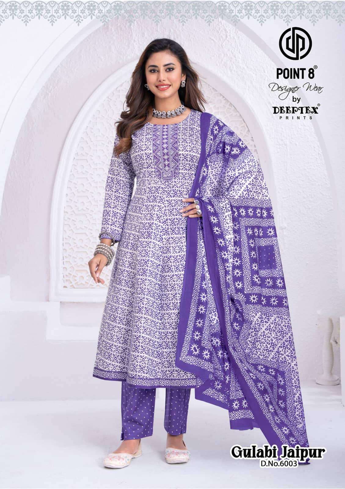 Deeptex Gulabi Jaipur Vol 6 Cotton Anarkali Top Bottom Dupatta Set - Amrah Wholesale