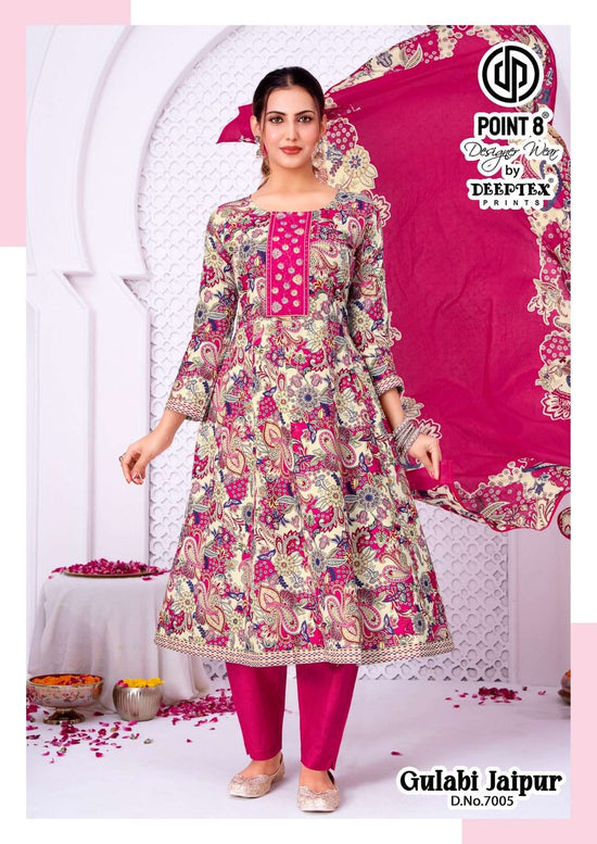 DEEPTEX GULABI JAIPUR VOL-7 Cotton Printed Readymade Anarkali Salwar Suit Set