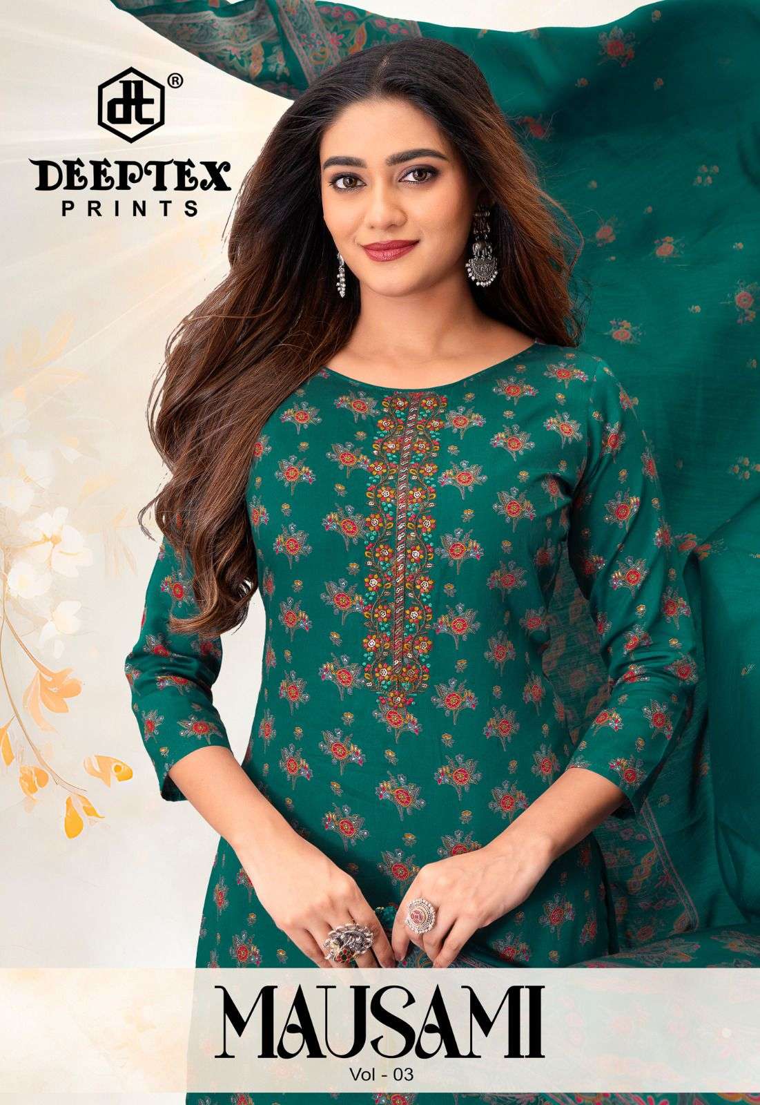 Deeptex Mausami Vol 3 Heavy Jam Satin Dress Material - Amrah Wholesale