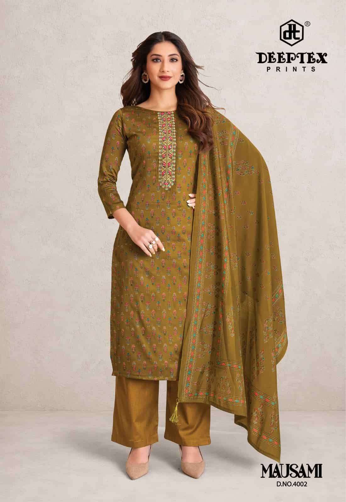 Deeptex Mausami Vol 4 Heavy Jam Satin Dress Material