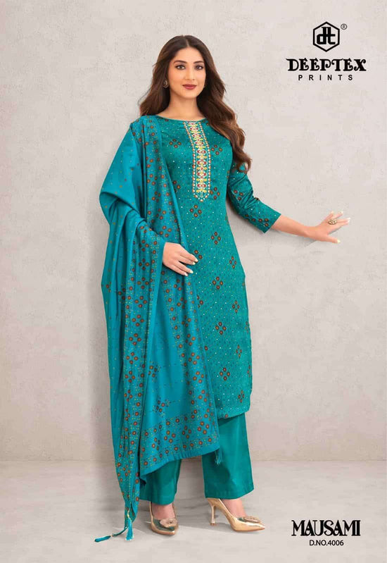 Deeptex Mausami Vol 4 Heavy Jam Satin Dress Material