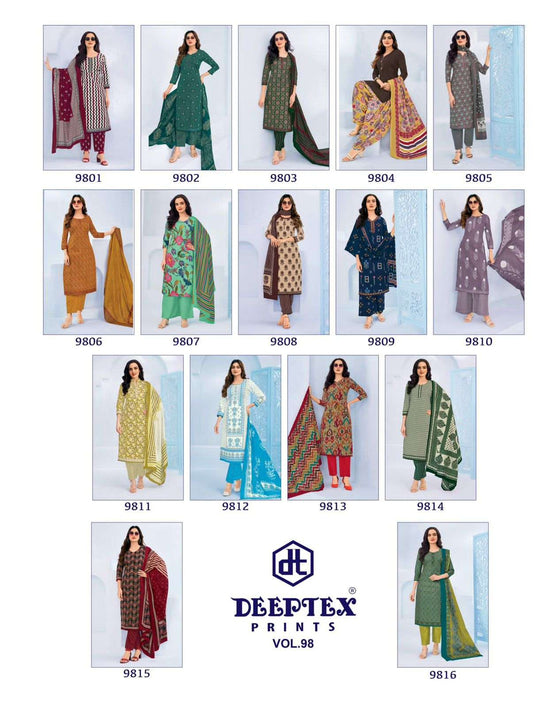 Deeptex Miss India Vol 98 Printed Cotton Dress Material