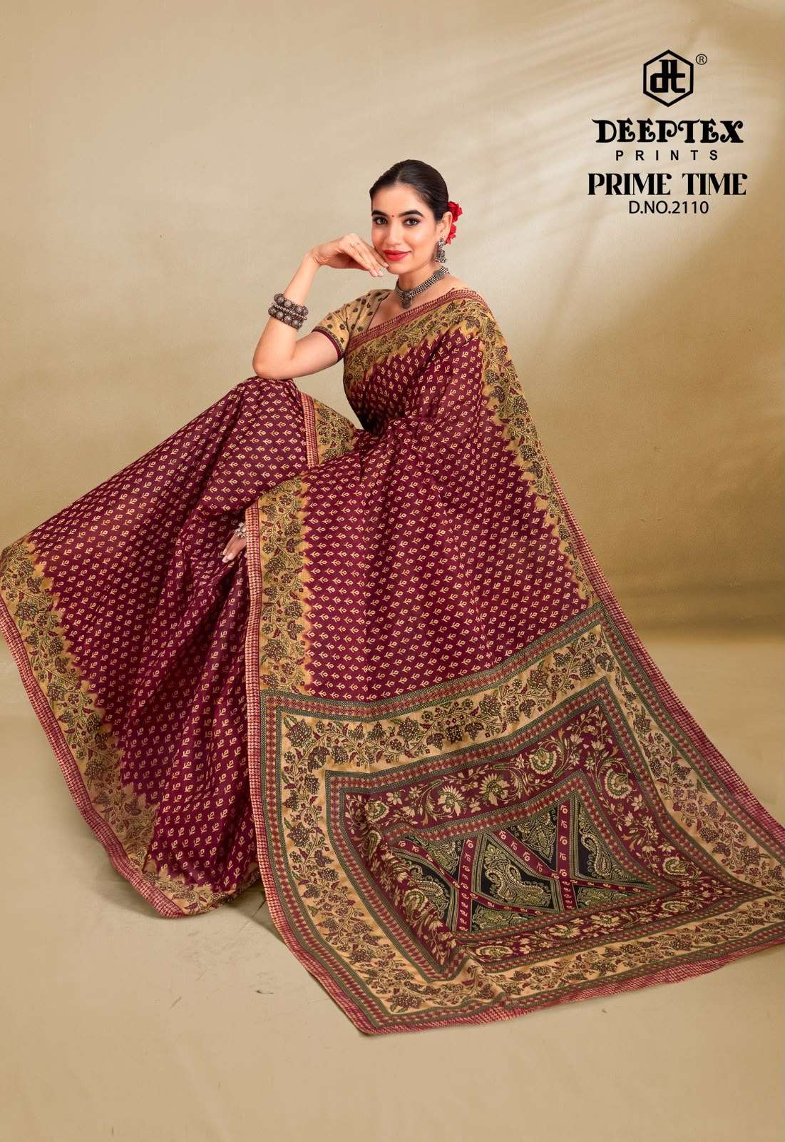 Deeptex Prime Time Vol 21 Pure Cotton Printed Saree
