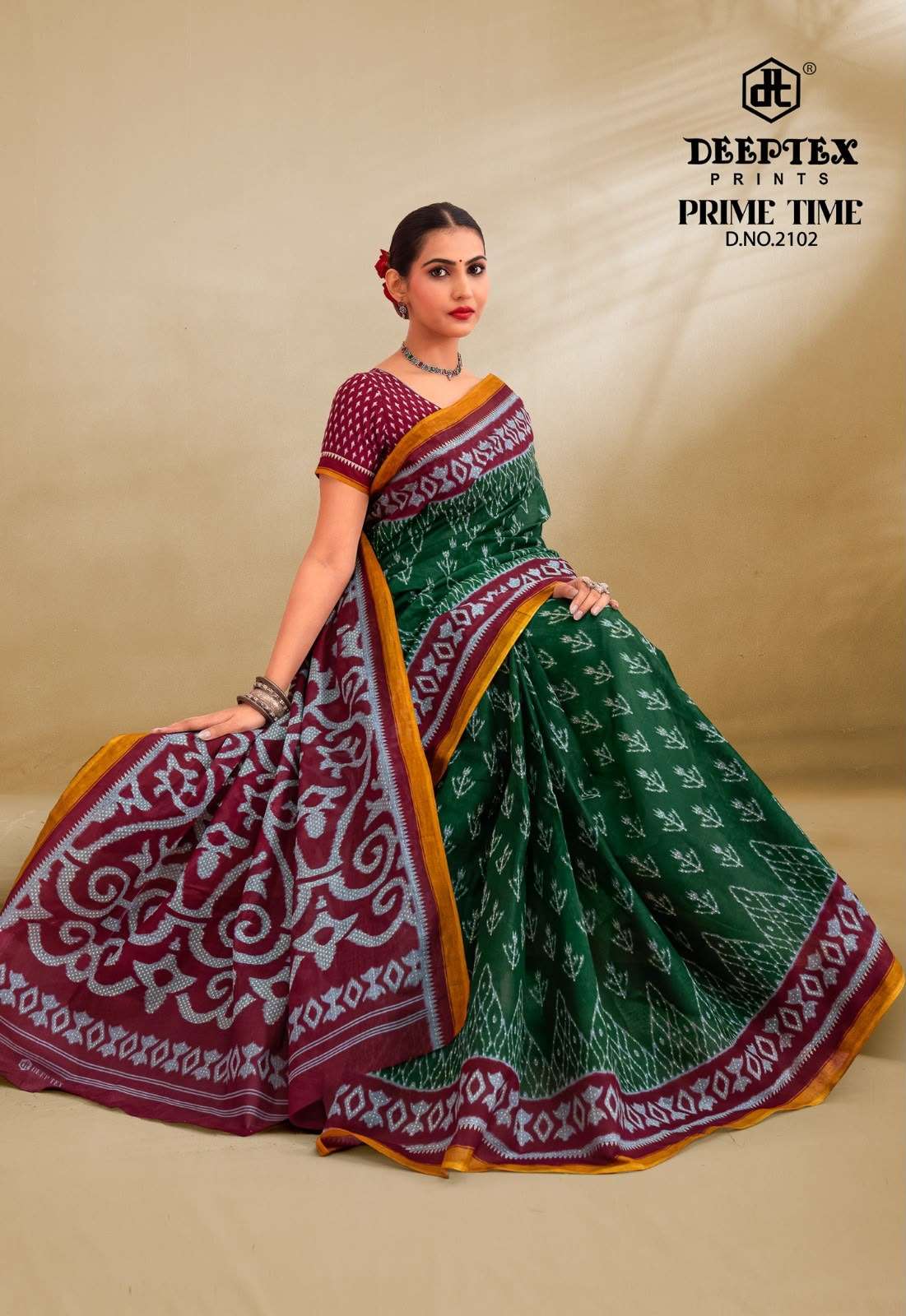 Deeptex Prime Time Vol 21 Pure Cotton Printed Saree