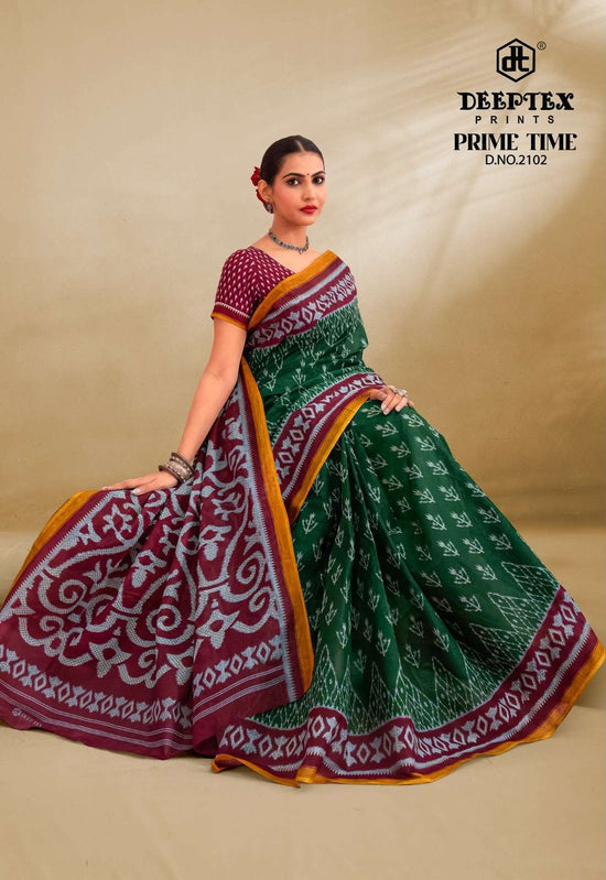 Deeptex Prime Time Vol 21 Pure Cotton Printed Saree
