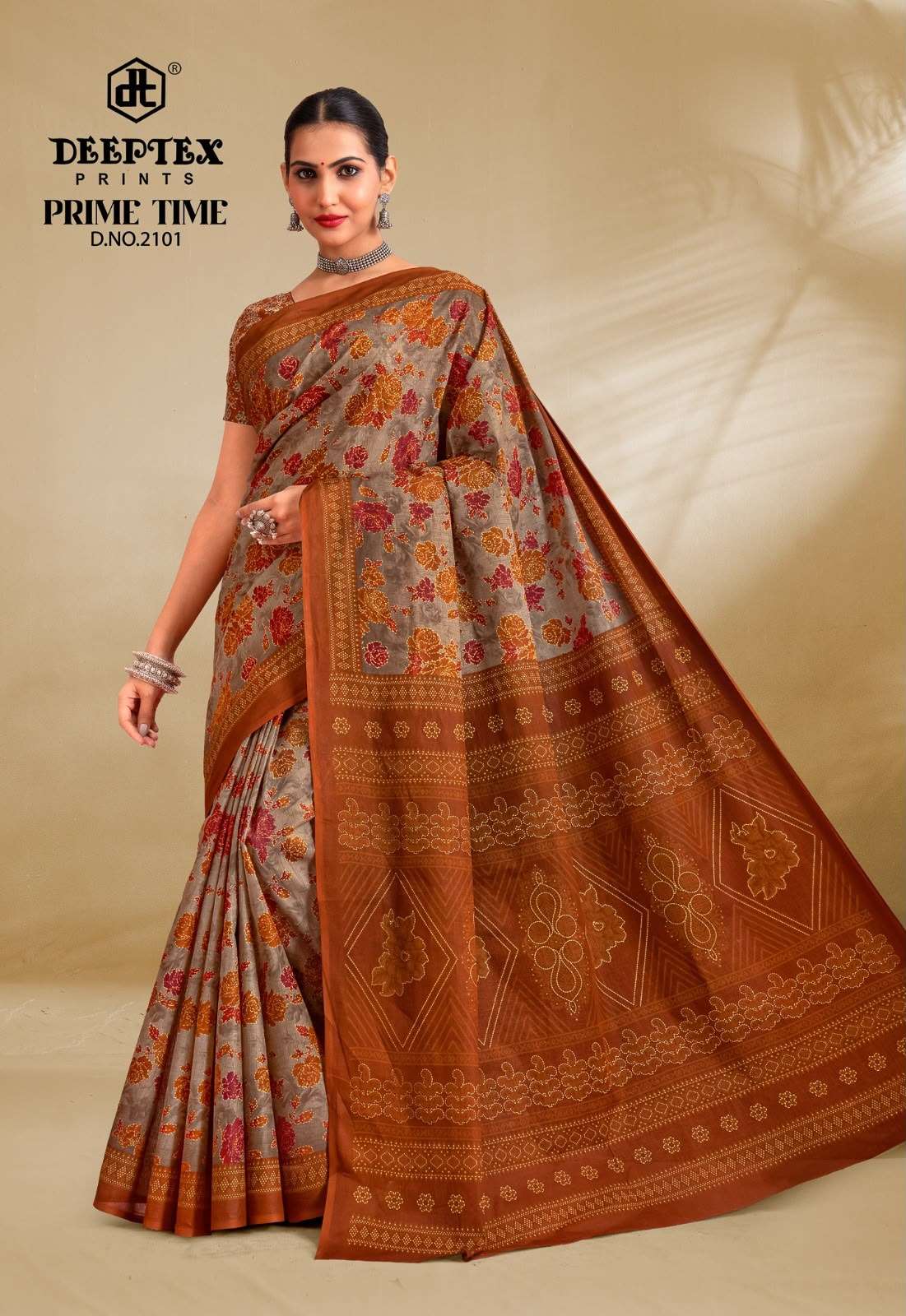 Deeptex Prime Time Vol 21 Pure Cotton Printed Saree