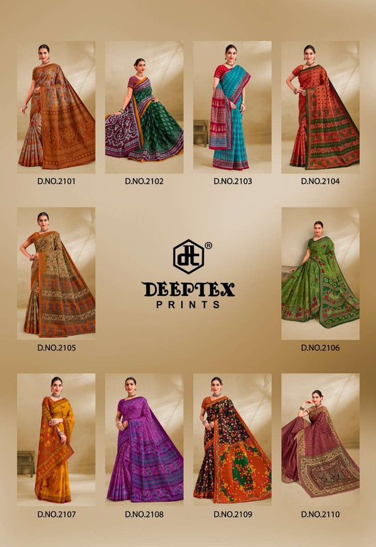 Deeptex Prime Time Vol 21 Pure Cotton Printed Saree